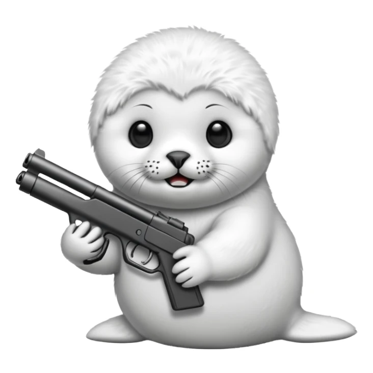 Baby seal with a gun sticker