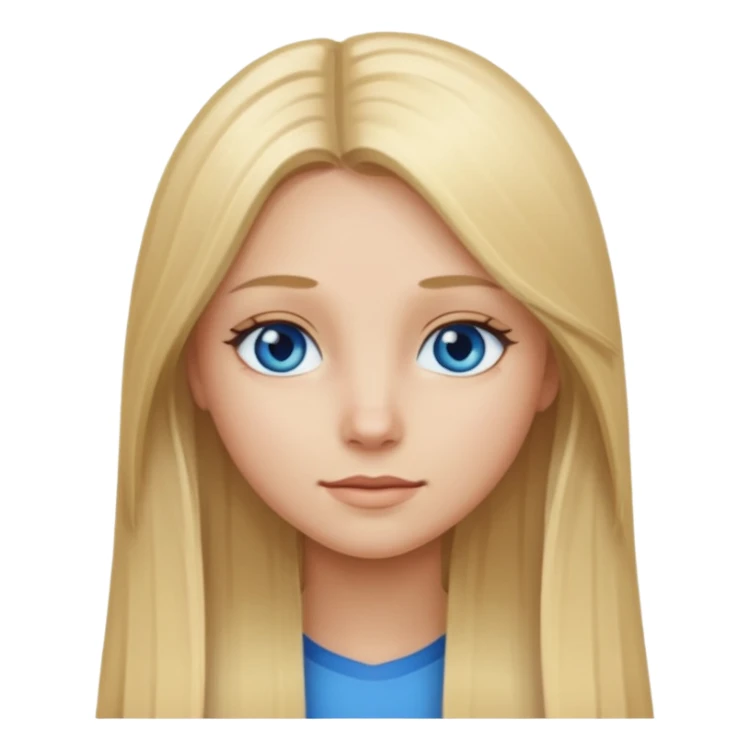 A girl with  straight long blond hair sticker