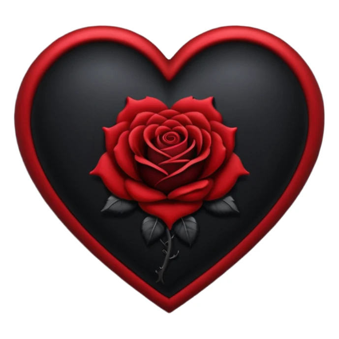 goth themed heart with a dark velvet rose sticker