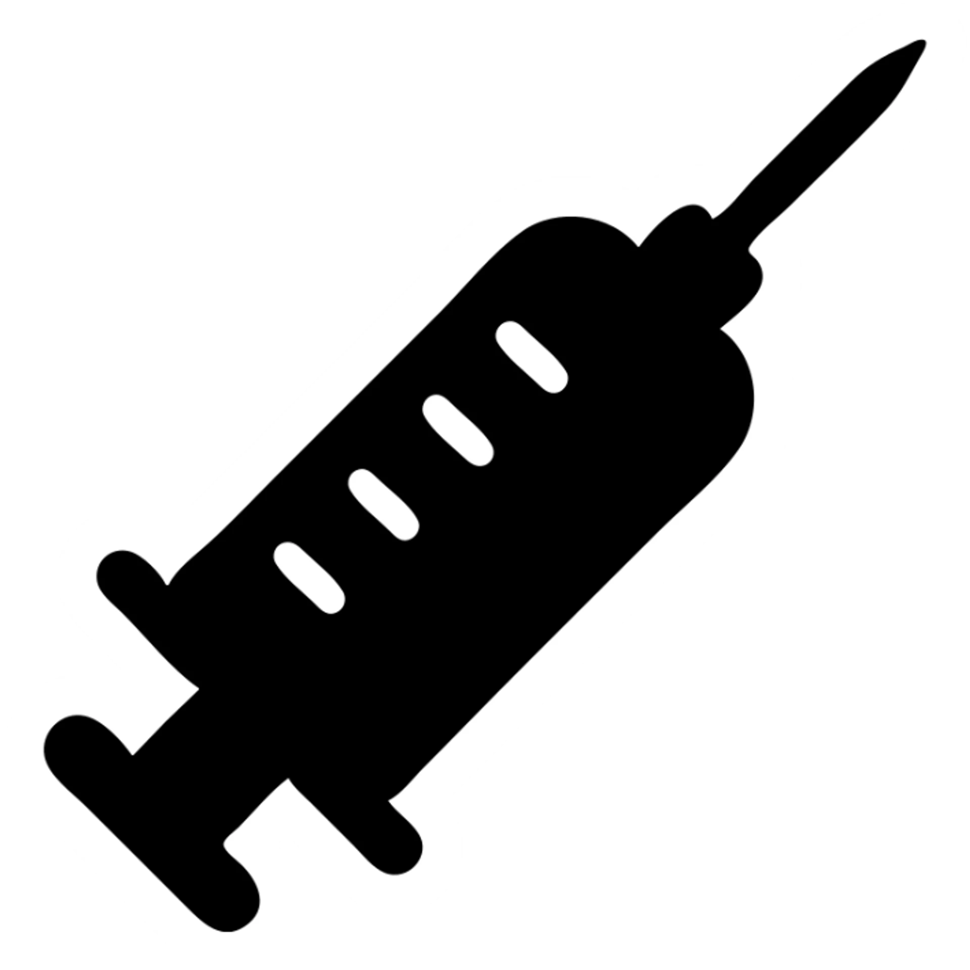 A medical syringe with needle, simple and recognizable icon for healthcare sticker