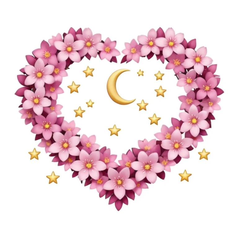 sakura heart with a night sky sticker