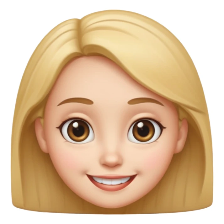 very big head and small body female cartoon sticker