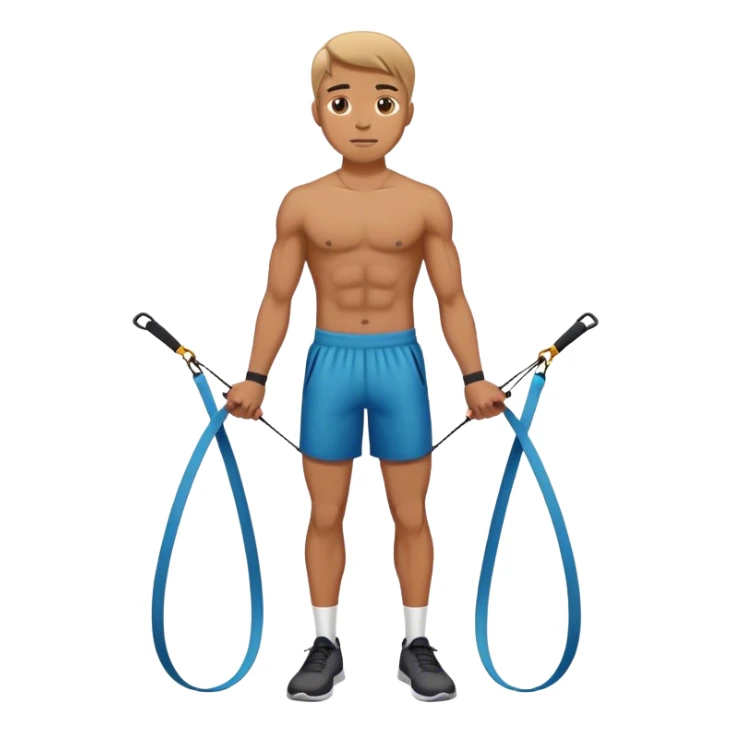 man standing on resistance band sticker