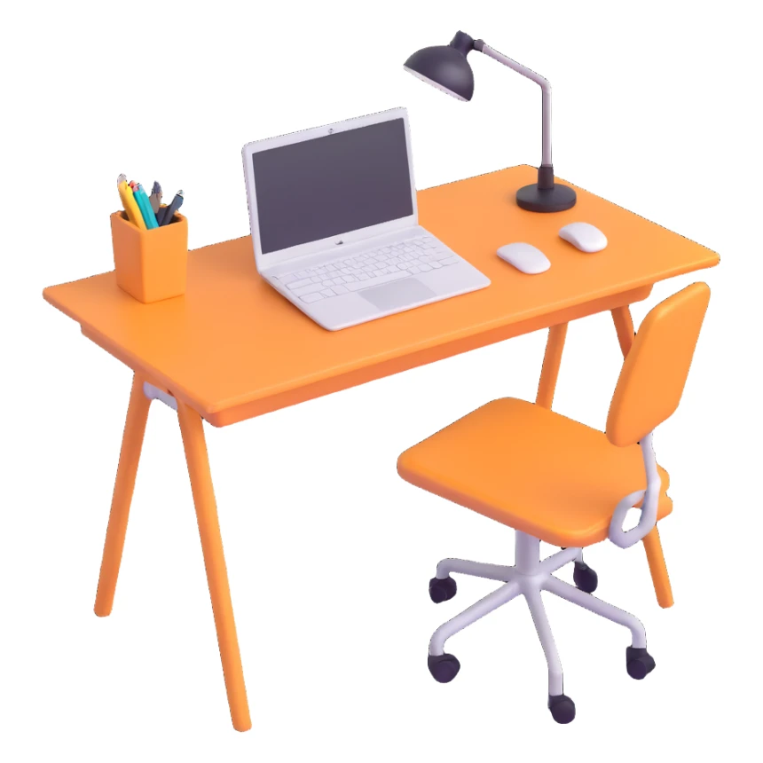 briefcase and coffee mug on a desk sticker