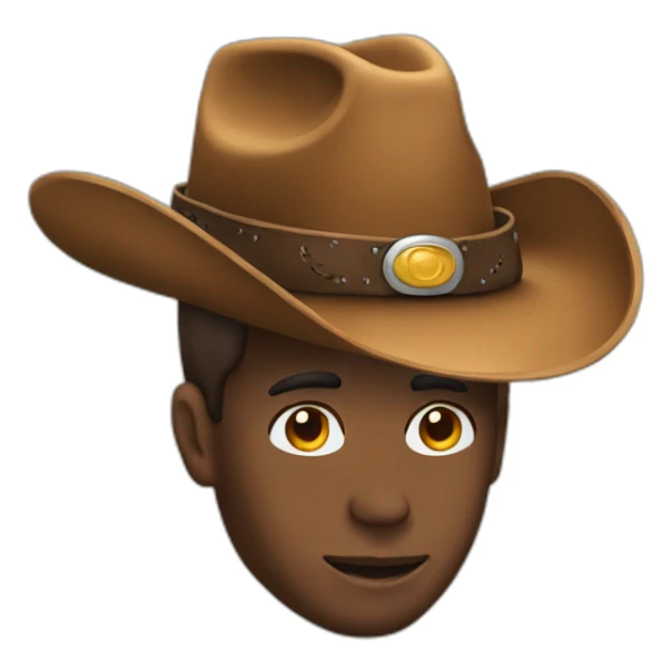cowboy hat on top of a head-sized ear sticker