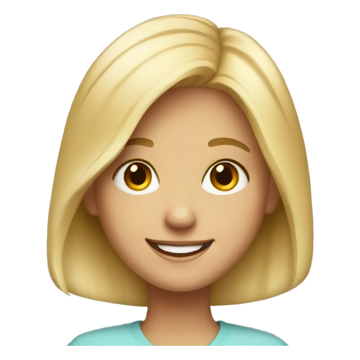 smiling blonde girl portrait sticker