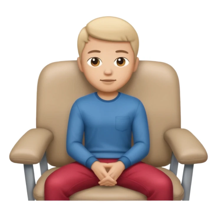 Memoji sitting on a chair from behind sticker