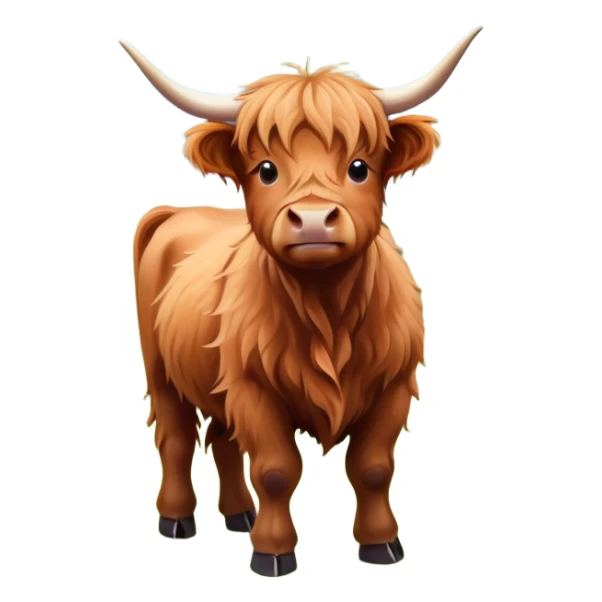 Highland cow calf flowers sticker