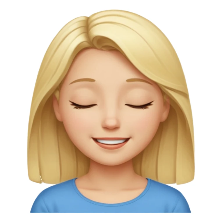 Happy blonde girl with eyes closed sticker