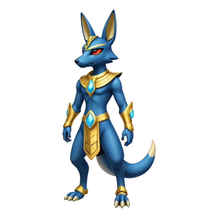 Colorful Shiny Futuristic Lucario-Anubis full body sticker