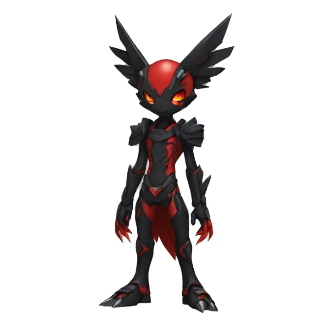  Cool Edgy Black Red godly Digimon-Fakemon full body sticker
