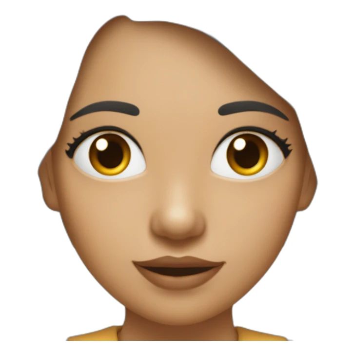 chica pelo rizo largo morena de ojos marrones con pendientes de aro pequeños en plata sticker