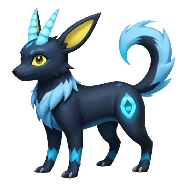 Manectric-Electrike-Aurorus-Umbreon-Draco-Fakémon-hybrid-creature (full body), 4 legs sticker