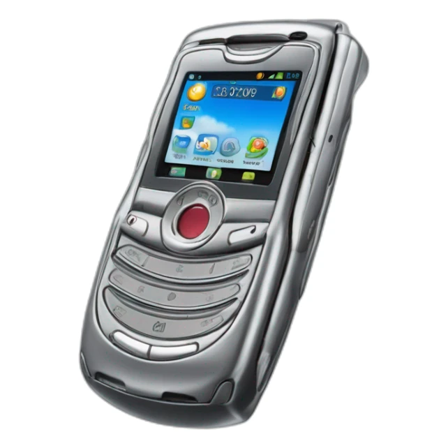 silver Motorola Razr V3 mobile device with the iconic clamshell design. sticker