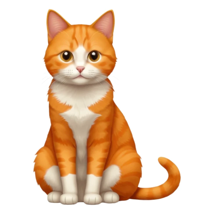 full body solid orange domestic shorthair slim cat sitting sticker