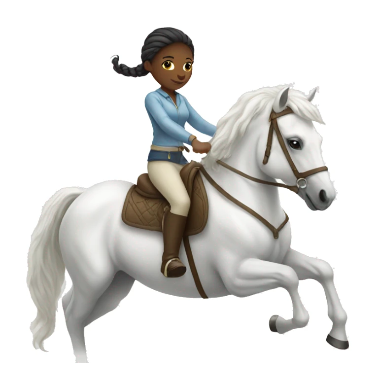 girl riding a white horse sticker