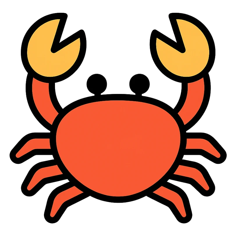color outline icon style crab named Jimmy sticker