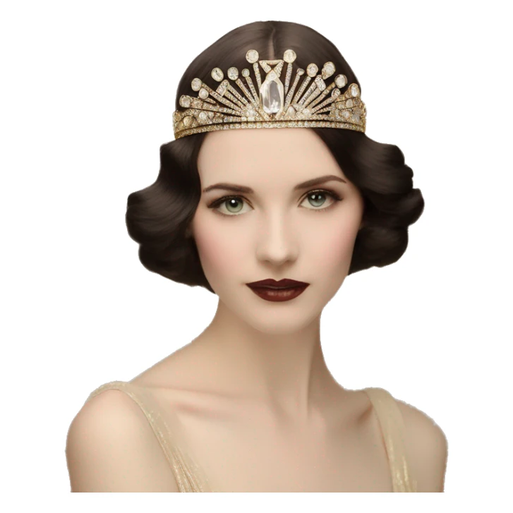 art deco 1920's tiara gold crystals sticker