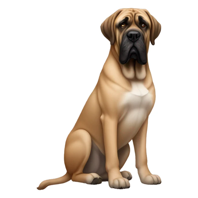 English mastiff sitting on women sticker