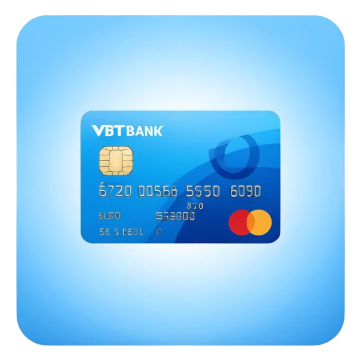 Create a set of emojis in a unified, minimalist, modern style using VTB Bank’s brand colors — shades of blue and light blue. Emojis must have a transparent background and be clearly visible at small sizes (like in Telegram): Bank card sticker