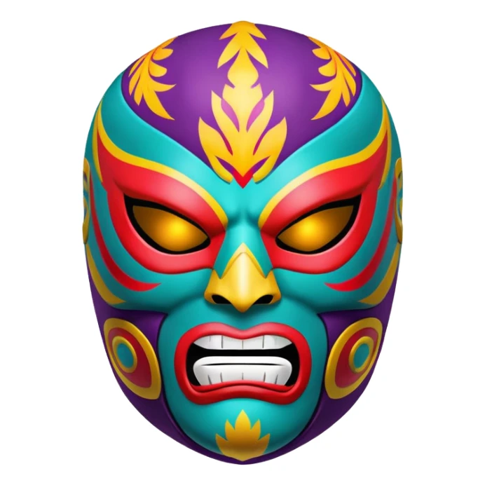 colorful sinister luchador mask with menacing expression sticker