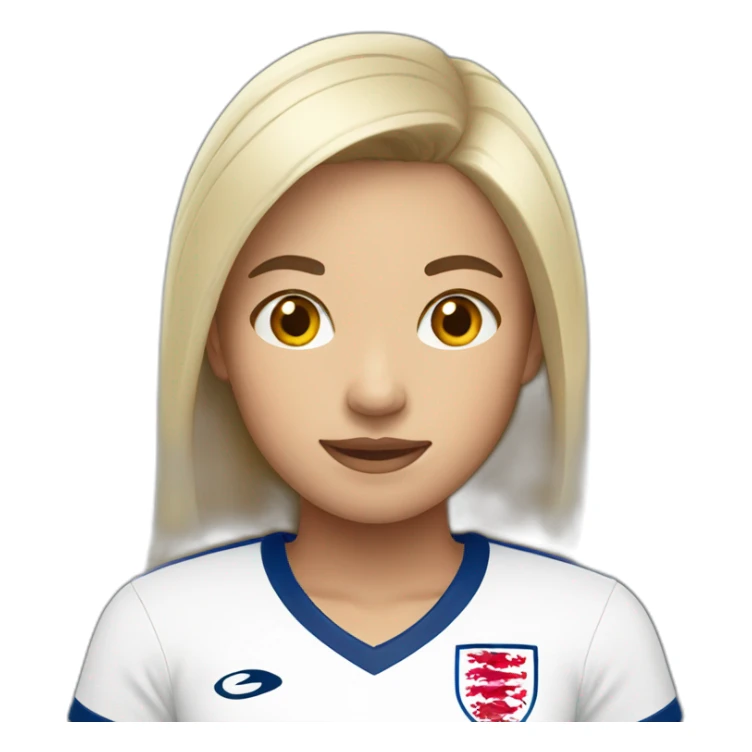 asian woman with england football shirt sticker