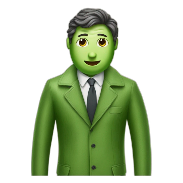 a cucumber in the shape of a man wears a Prada jacket sticker