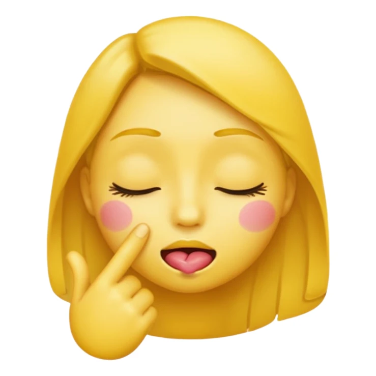 yellow emoji with one finger on lips and closed eyes  sticker