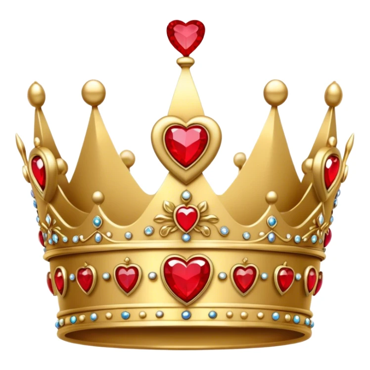 A crown with red hearts as gems sticker