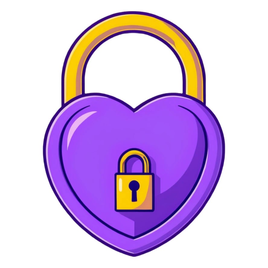 An enchanted golden lock with magical sparkles and purple energy radiating from it sticker