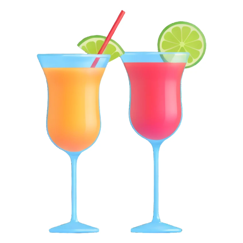 two glasses of cocktail sticker