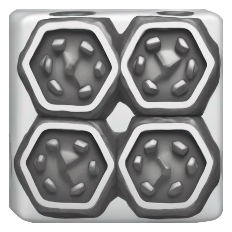 An ink stamp of a hex nut sticker