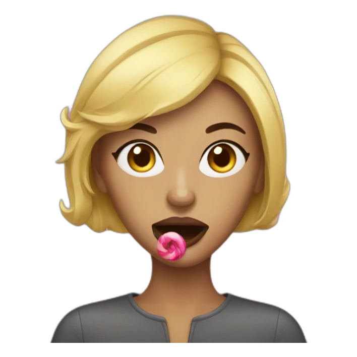 Woman with lolli in mouth sticker