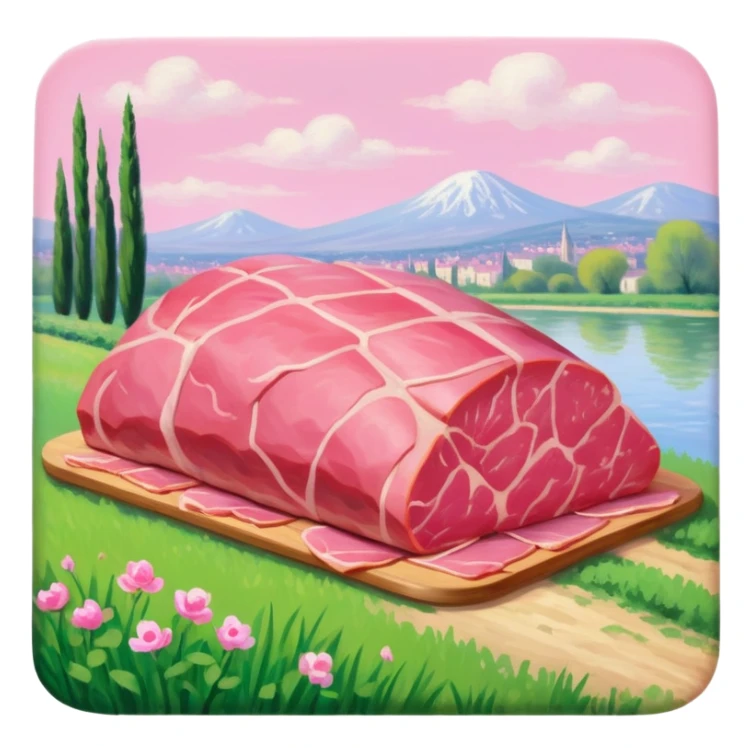 impressionist SPAM meat  claude monet paris spring landscape  sticker