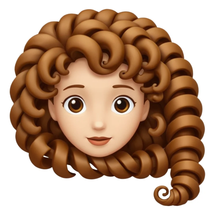 curly hair strand shaped like a spiral sticker