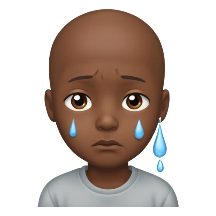 Little bald sad black boy sticker
