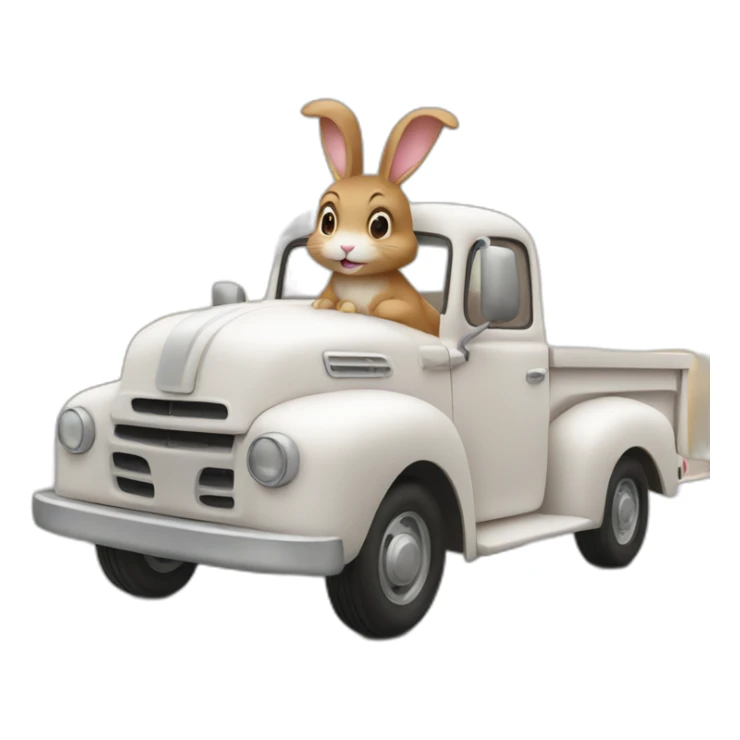 Light brown bunny in a white truck sticker