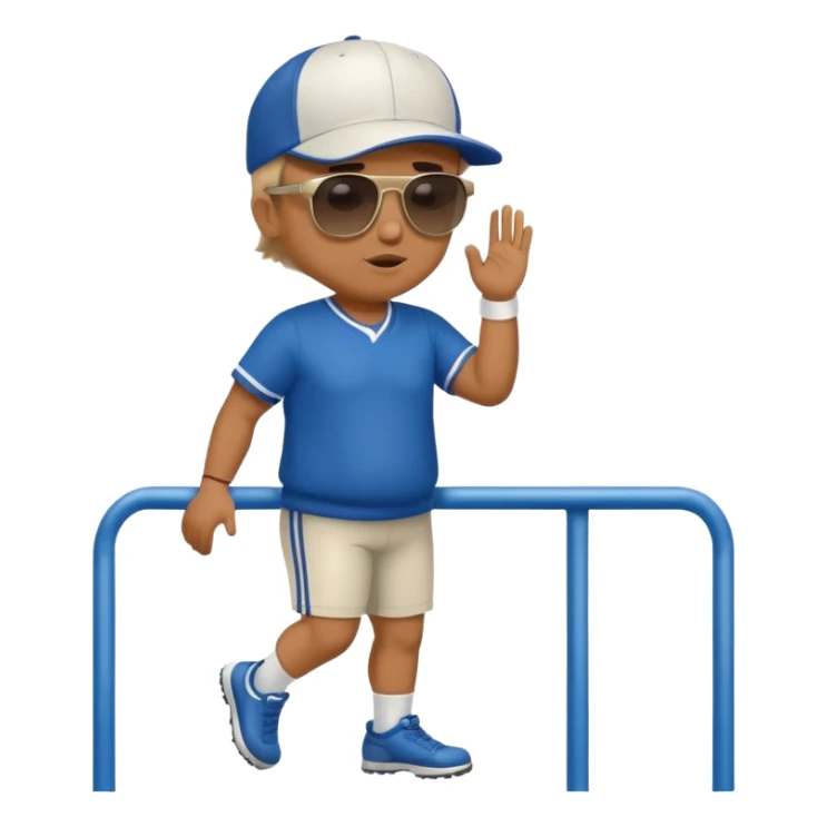 stocky man watching a track meet full length sticker