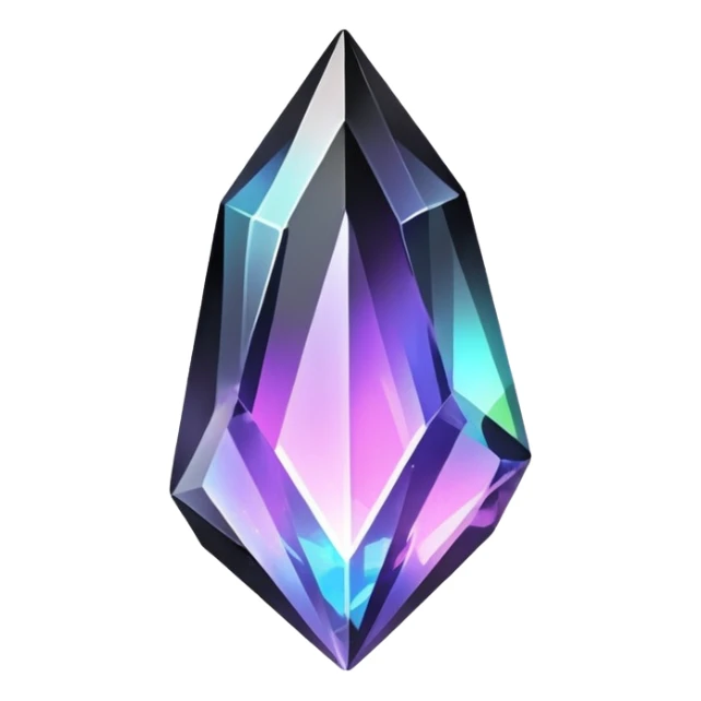 Black iridescent nebula crystal shard sticker