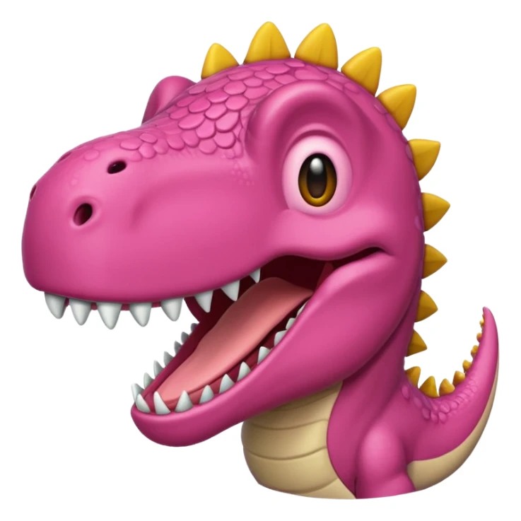 Crea un emoji de un dinosaurio de color rosa, que sea como este 🦖 sticker
