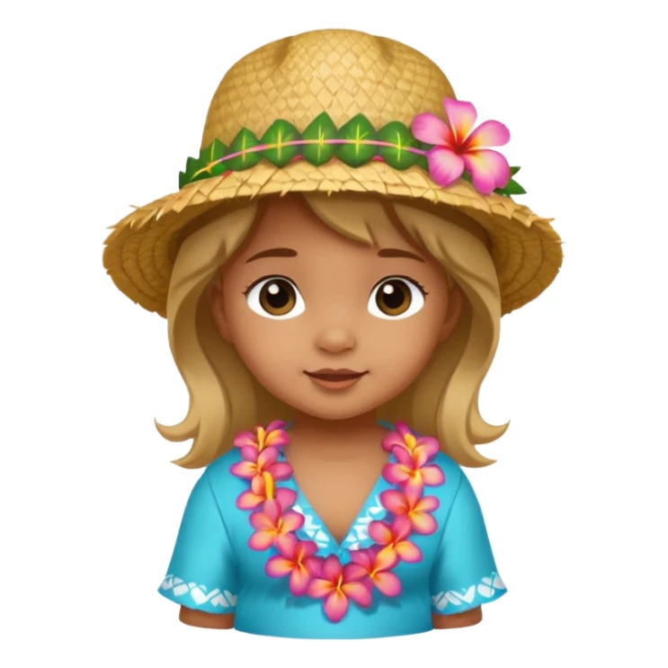 baby girl wear Hawaii's hat version sticker