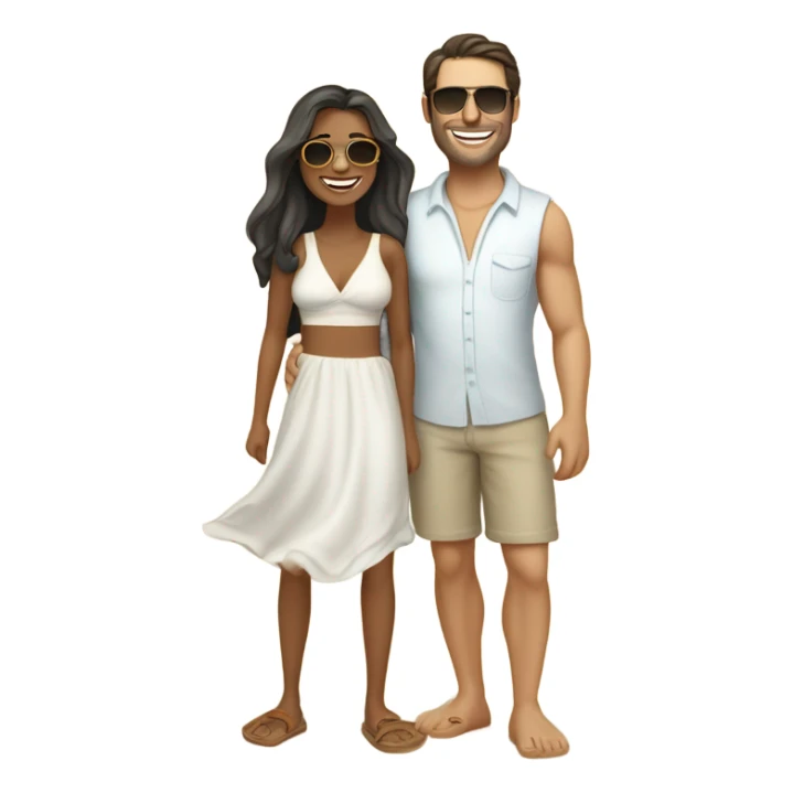 Man and woman on the beach sticker