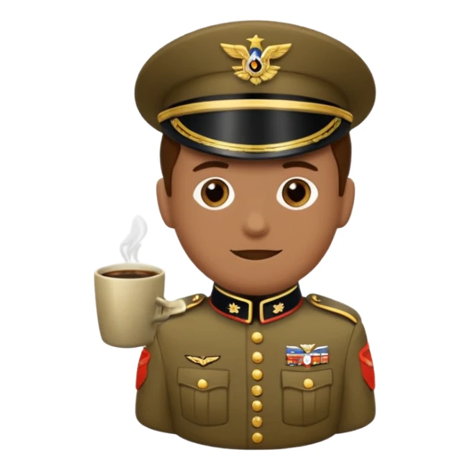 Une Tasse de cafe soldat americain ww2 anthropomorphe  sticker