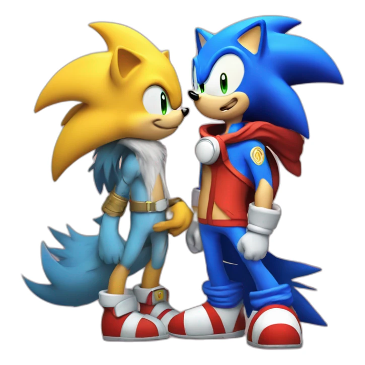 Sonic-and-Pikach-kissing-love sticker