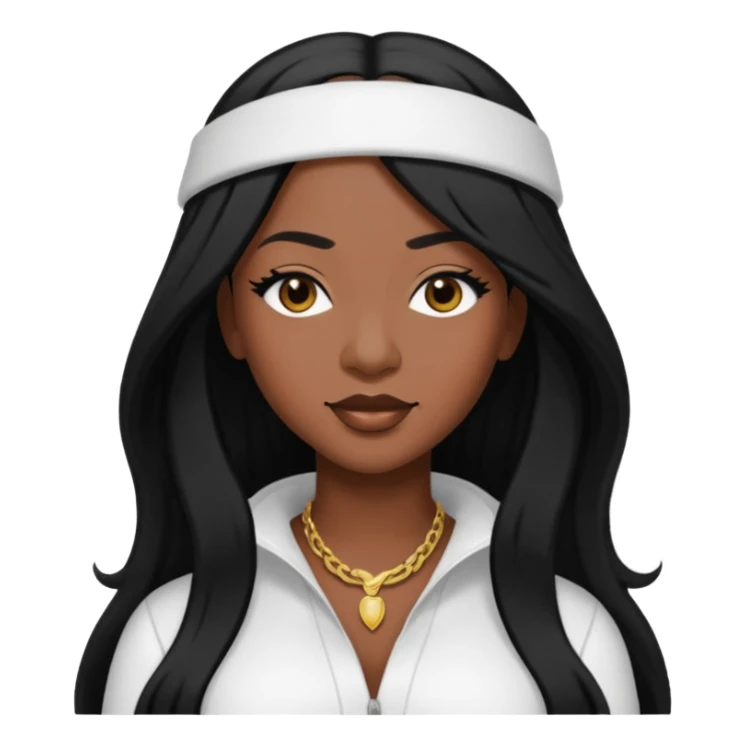 Taj from SWV with long dark skin, long black hair sticker