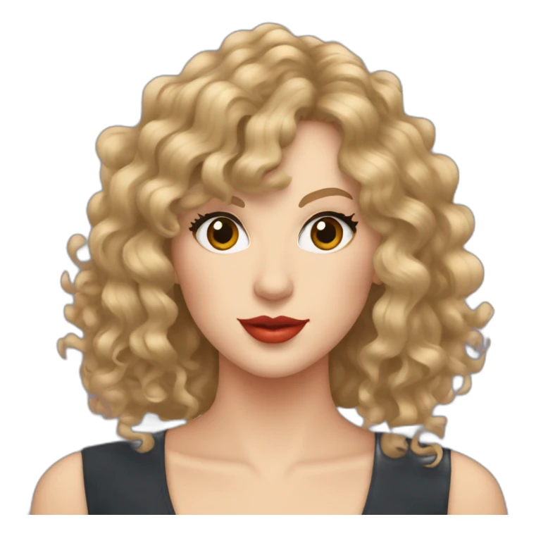 Taylor swift with curly hair sticker
