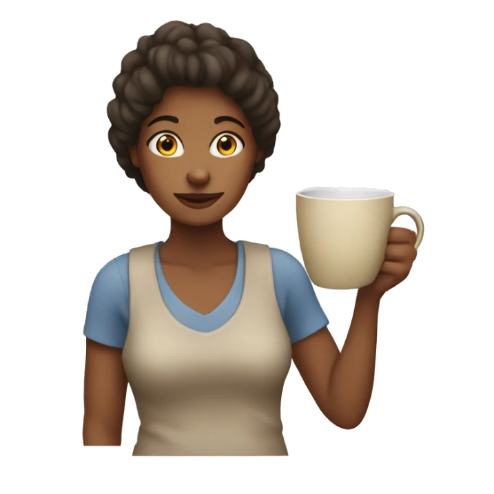 woman holding mug sticker