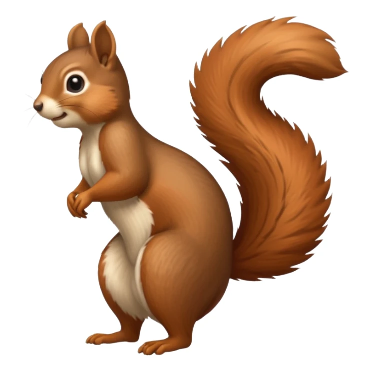 playful squirrel with bushy tail standing on hind legs sticker