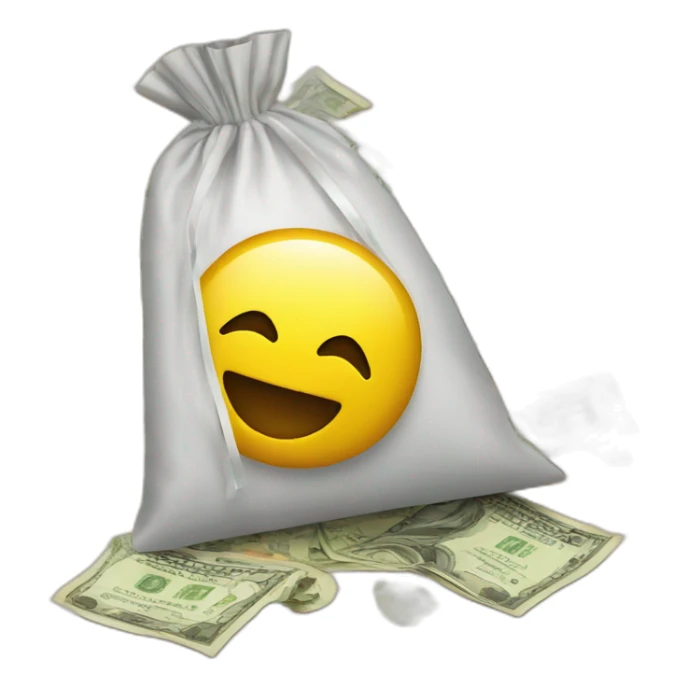  money spilling on floor from a bag sticker