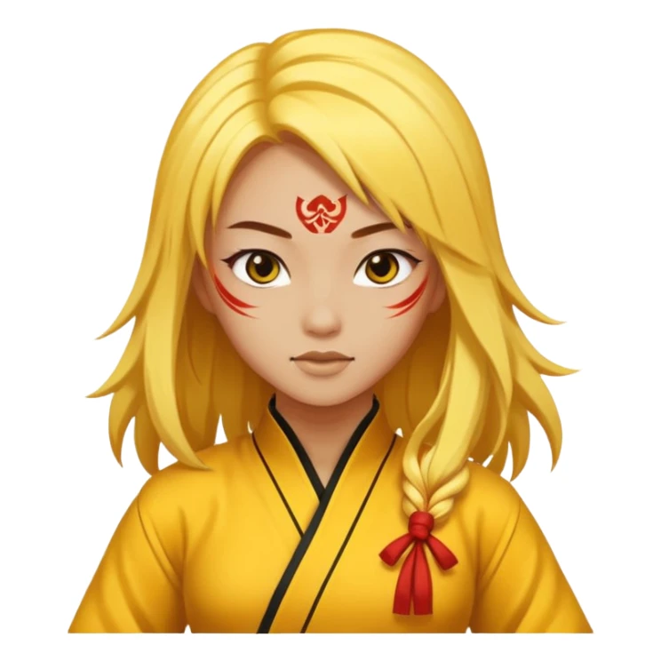 sexy girl with long yellow hair, kung fu sticker